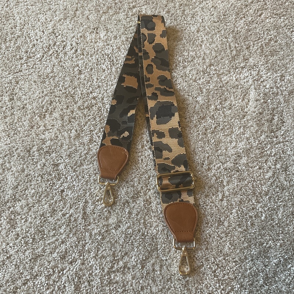 Ah-Dorned Camouflage Fashion Crossbody Strap GOLD/BLACK/brown Leather